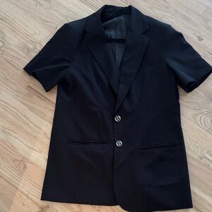 Black Short Sleeve Blazer with Dior buttons.